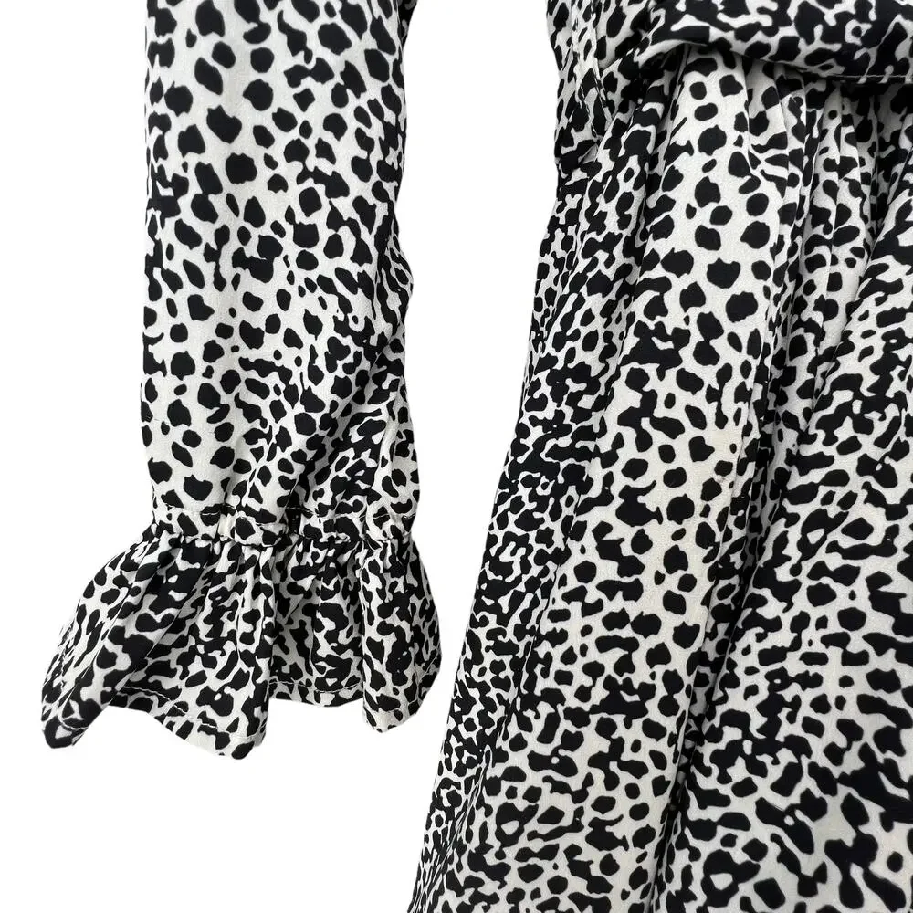 How To Kiss A Frog Dress Size 10 Years Spotted Tie Waist Button Back Long Sleeve